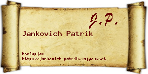 Jankovich Patrik névjegykártya