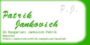 patrik jankovich business card